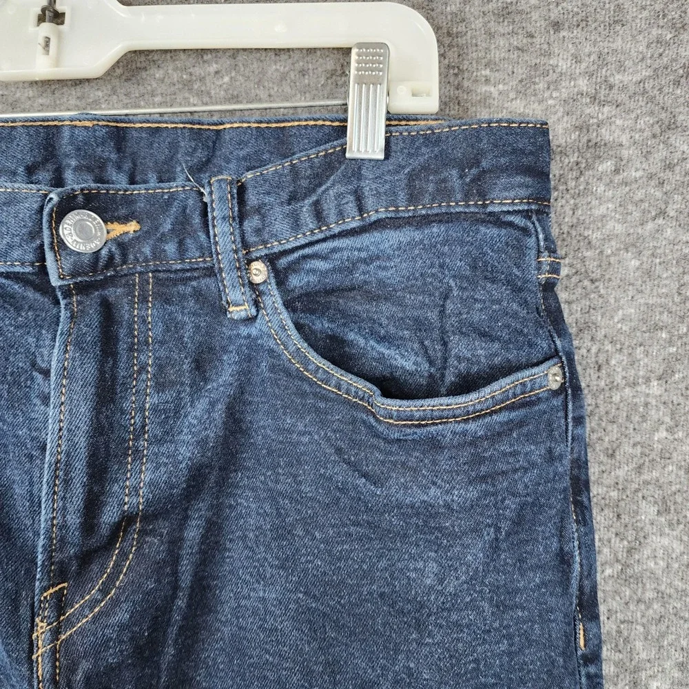 H&M Slim‎ Jeans Women 33/32 Dark Indigo Blue Stretch Denim Mid Rise Classic